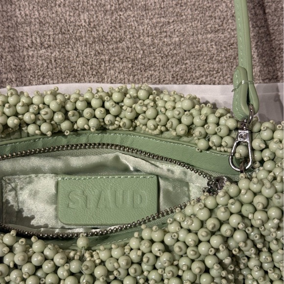 STAUD Beaded Bean Convertible Bag in Matcha Green with Dust Bag - Picture 8 of 9